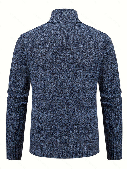 Insulated Cardigan for Men | Funnel Neck Full Zip Warm Winter Layer