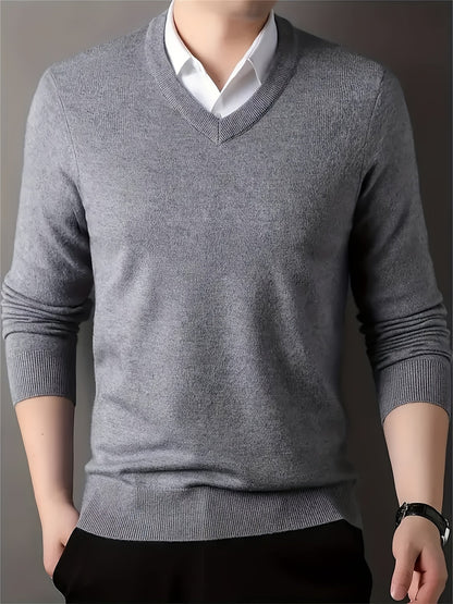 Insulated Sweater for Men | V Neck Lightweight Warm Winter Layer