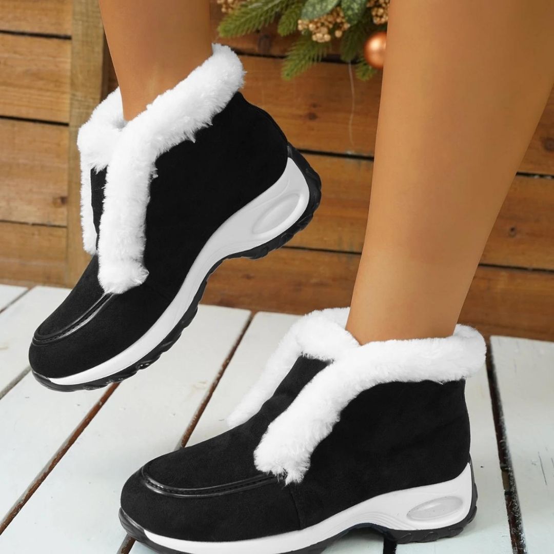 Platform Ankle Boots for Women | Pull On Buckle Strap Winter Ready Comfort