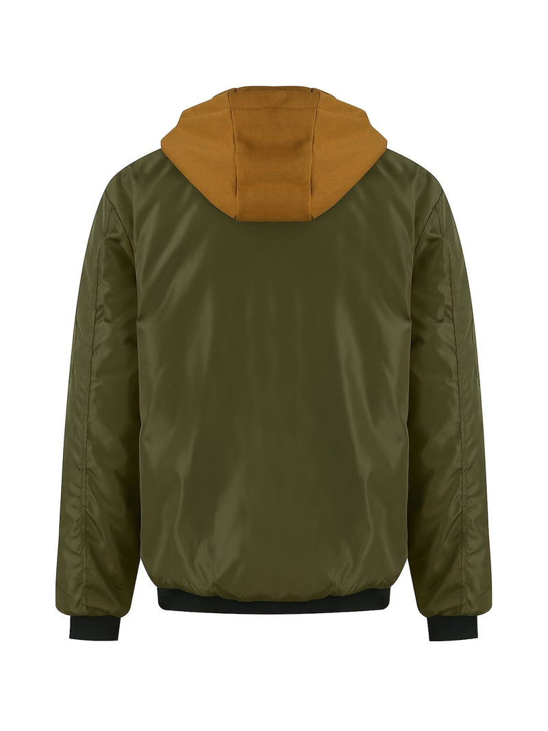 Hooded Winter Jacket for Men | Side Zip Ribbed Autumn Layering