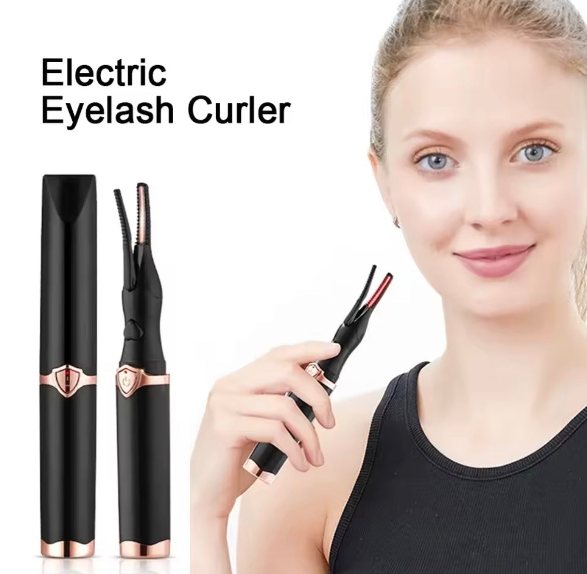 2-in-1 portable heated eyelash curler, long-lasting curling comb clip, USB power supply, 3-speed temperature mode, beauty tool