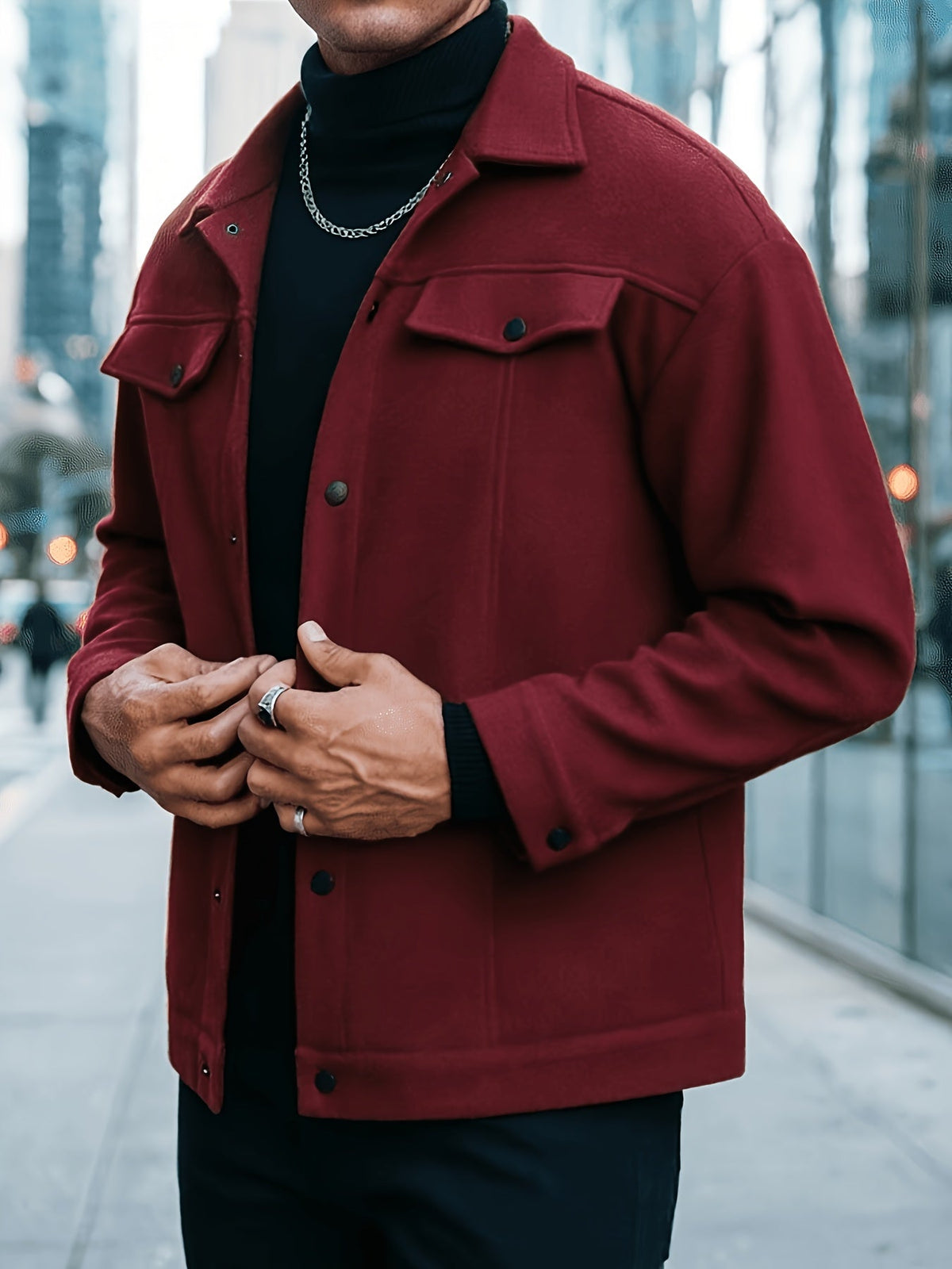 Everyday Winter Jacket for Men | Button Front Autumn Layering