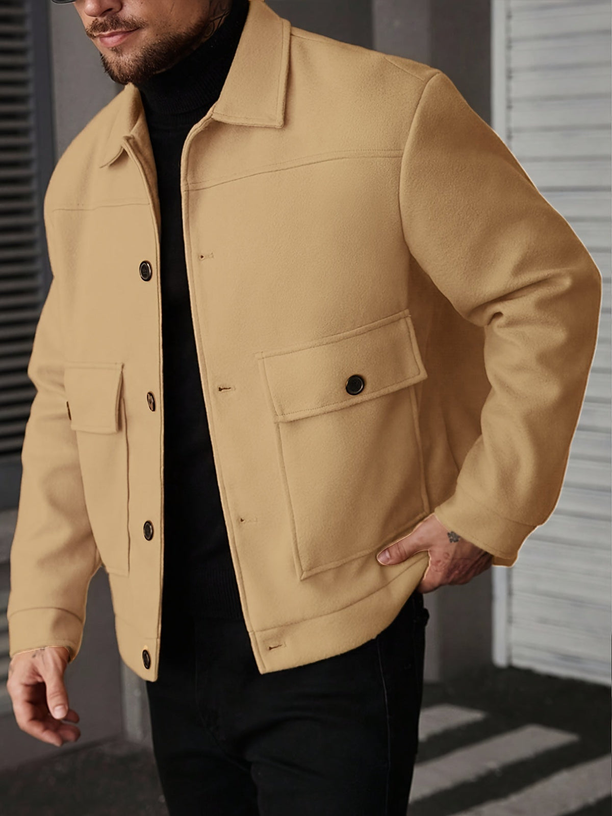 Oversized Winter Jacket for Men | Button Front Cold Weather Ready