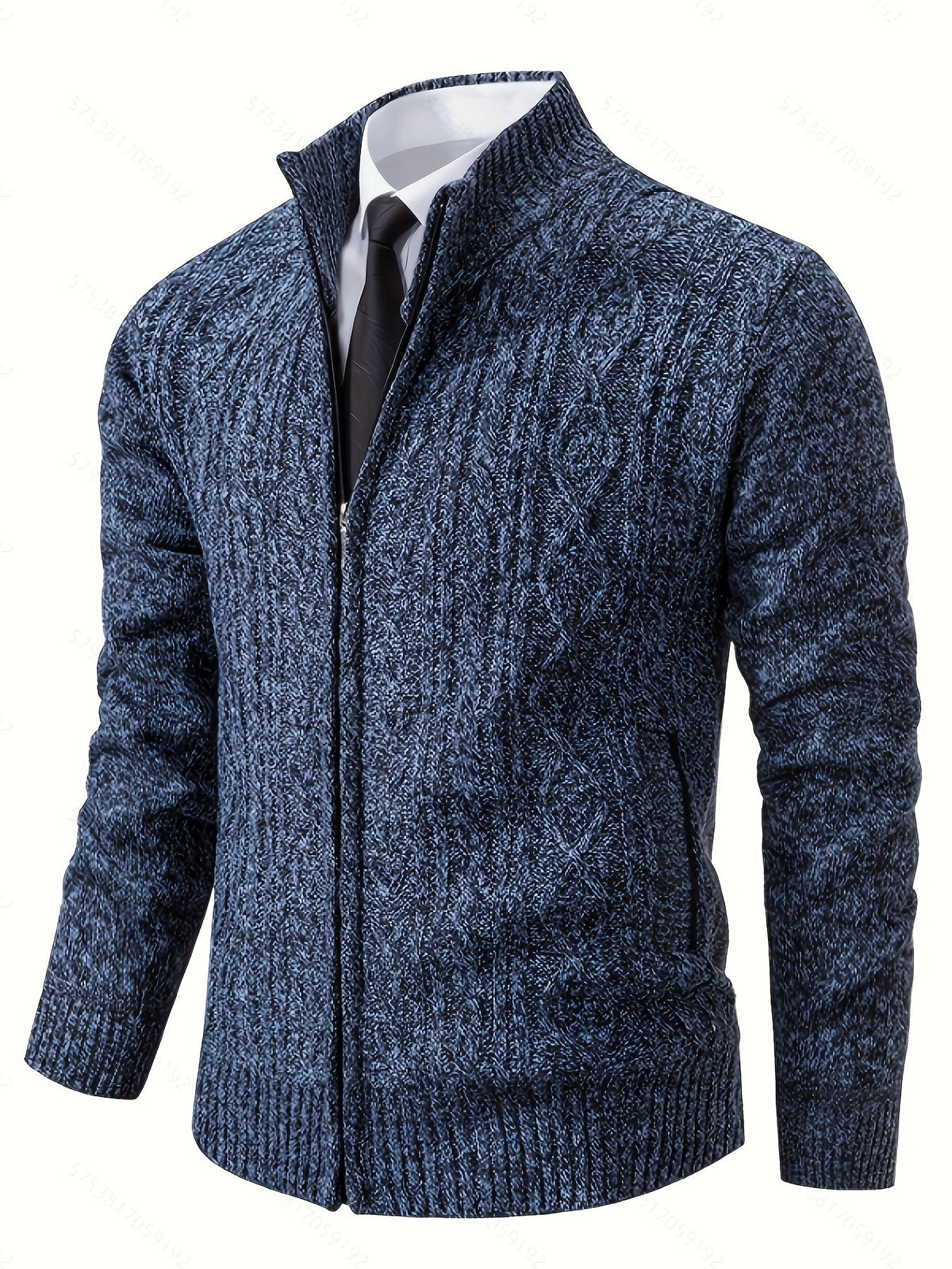 Insulated Cardigan for Men | Funnel Neck Full Zip Warm Winter Layer
