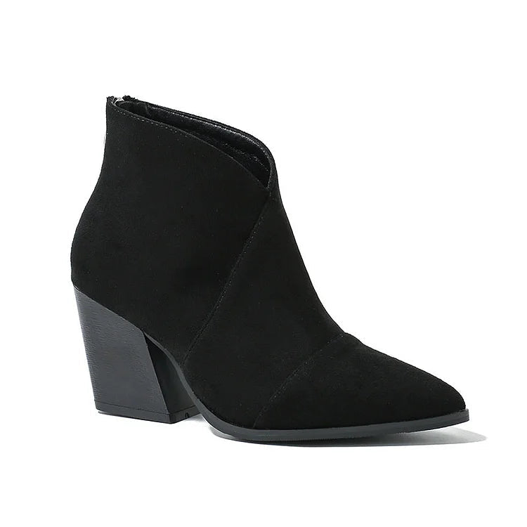 Pointed Toe Ankle Boots for Women | Block Heel Fall Booties