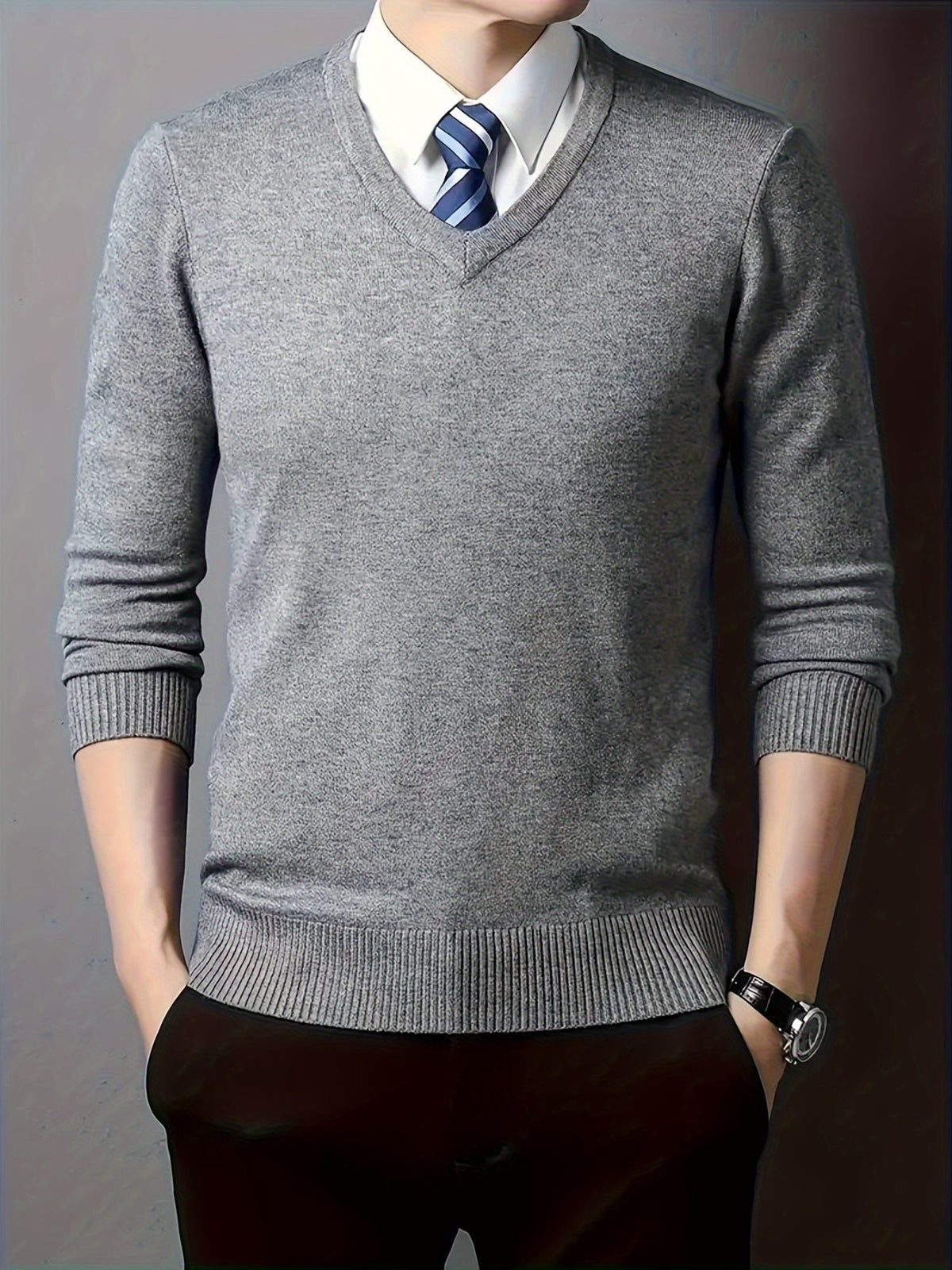 Insulated Sweater for Men | V Neck Lightweight Warm Winter Layer