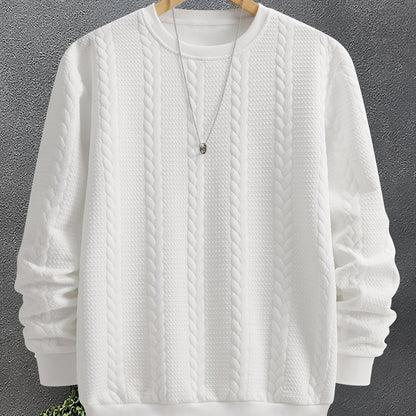 Insulated Sweatshirt for Men | Ribbed Crew Neck Warm Winter Layer