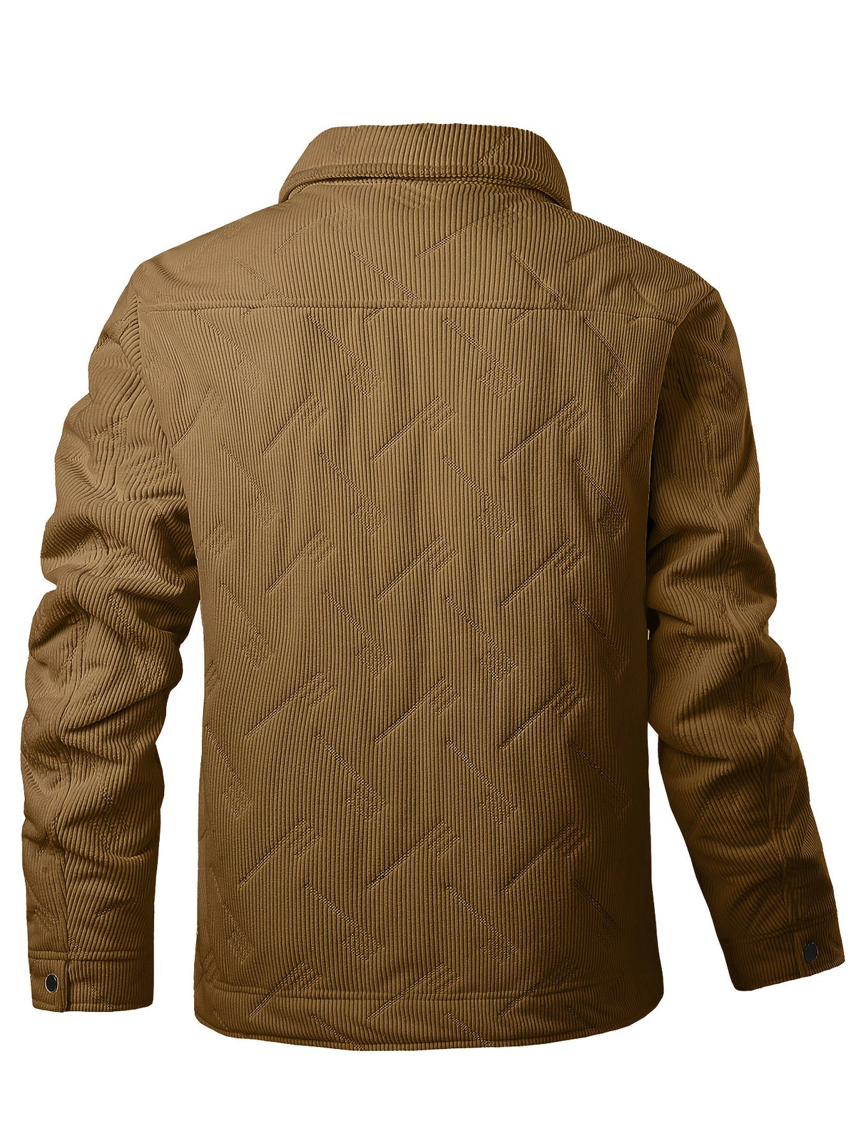 Fleece Lined Winter Jacket for Men | Button Front Lapel Collar Autumn Layering