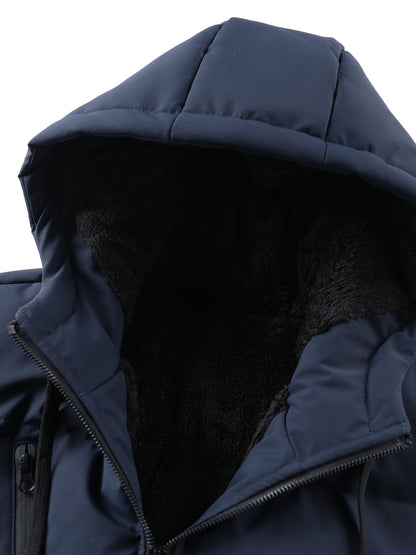 Hooded Quilted Jacket for Men | Ribbed Cosy Winter Style