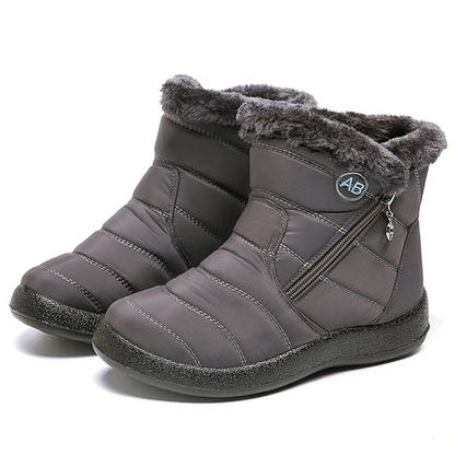 Quilted Ankle Boots for Women | Side Zip Round Toe Warm Winter Style