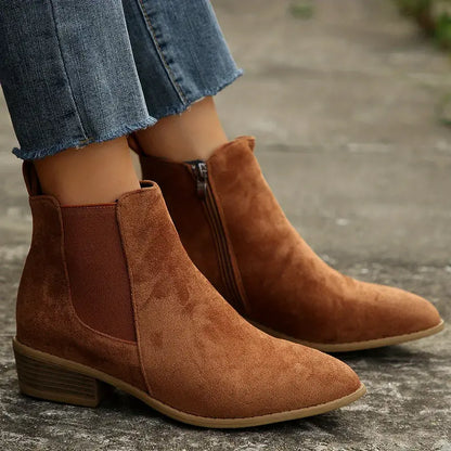 Block Heel Ankle Boots for Women | Pull On Round Toe Fall & Winter 2026