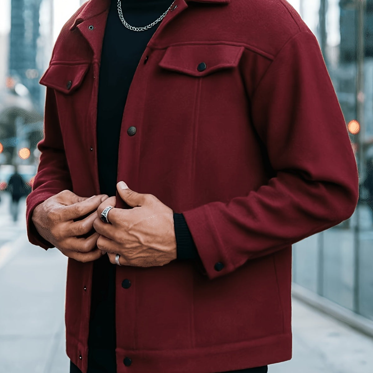 Everyday Winter Jacket for Men | Button Front Autumn Layering
