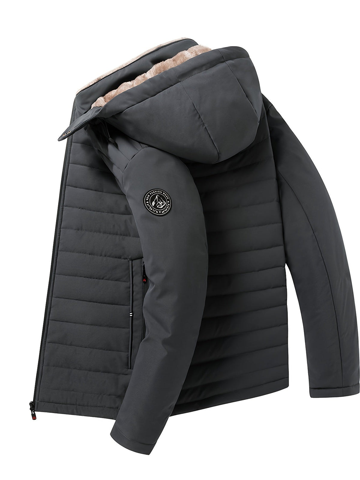 Hooded Quilted Jacket for Men | Side Zip Cold Weather Ready