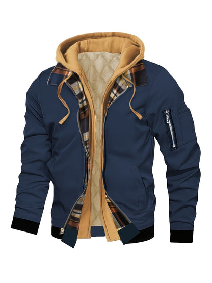 Hooded Winter Jacket for Women | Side Zip Ribbed Autumn Layering