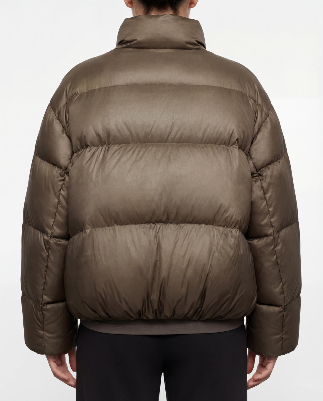 Veridz-Women’s Oversized Puffer Jacket – Water-Repellent Matte Quilted Down Parka in Olive Brown