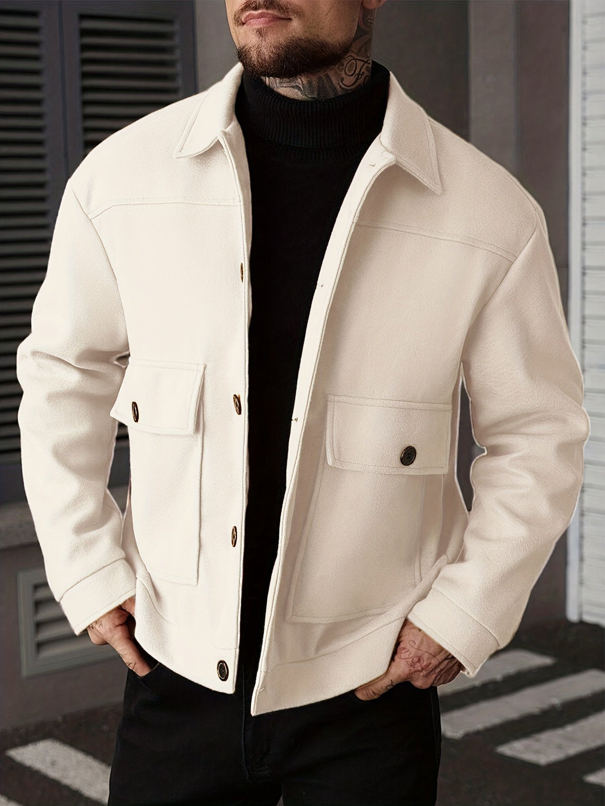 Oversized Winter Jacket for Men | Button Front Cold Weather Ready