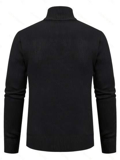 Insulated Cardigan for Men | Funnel Neck Full Zip Warm Winter Layer