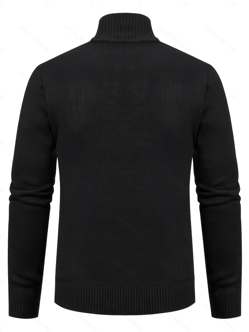 Insulated Cardigan for Men | Funnel Neck Full Zip Warm Winter Layer