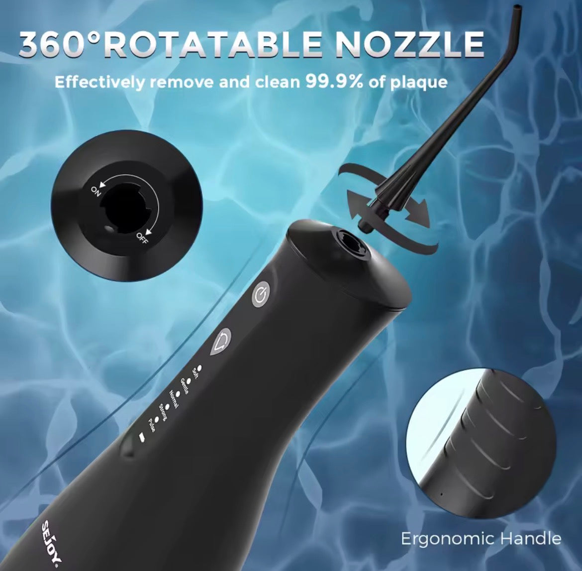 VERIDZ Professional Water Flosser – Electric Dental Cleaner for Teeth, Gums & Braces with 5 Pressure Settings and 5 Tips