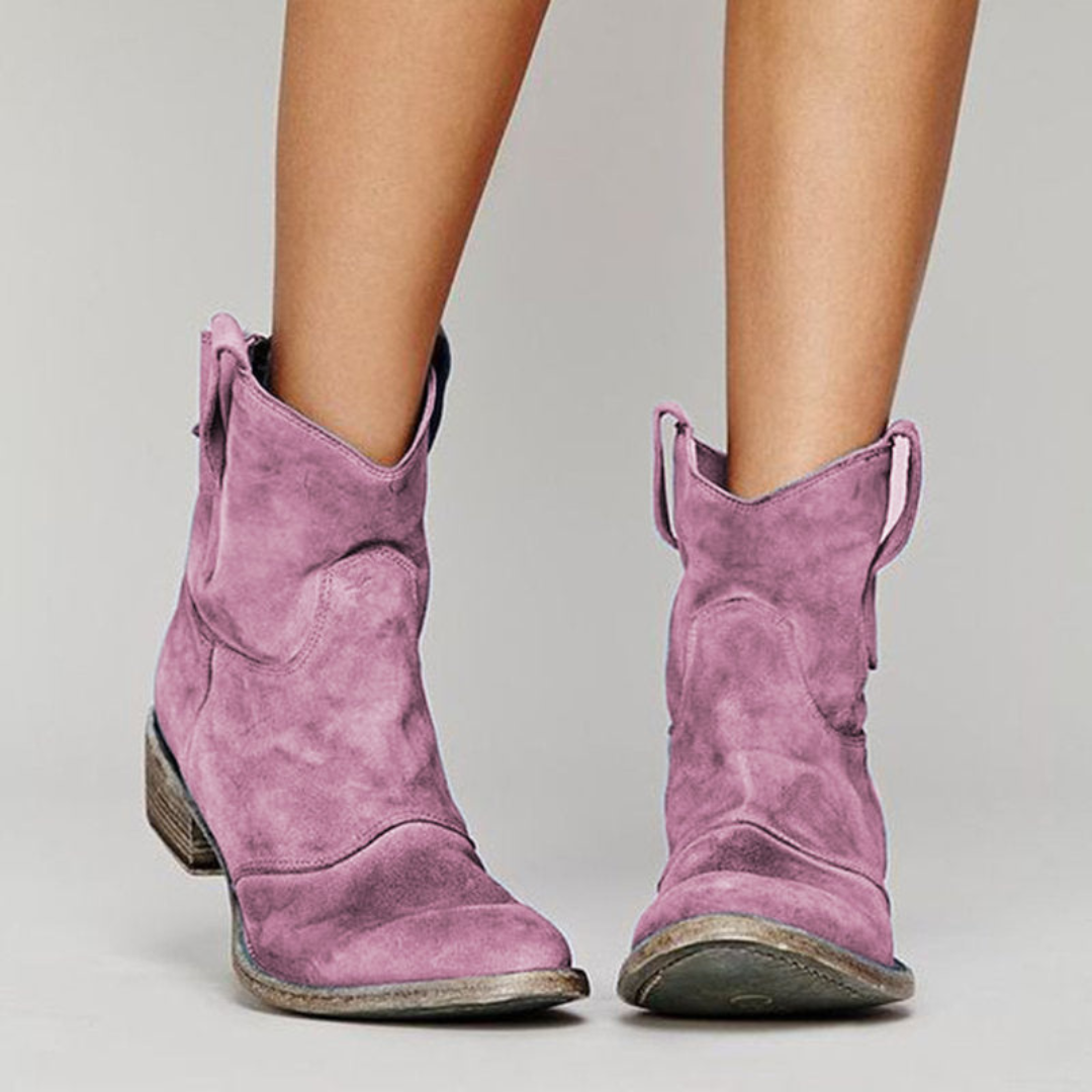 Block Heel Western Cowboy Boots for Women | Pull On Winter Ready Comfort