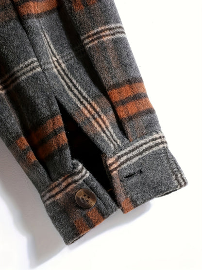 Hooded Winter Jacket for Men | Button Front Plaid Autumn Layering