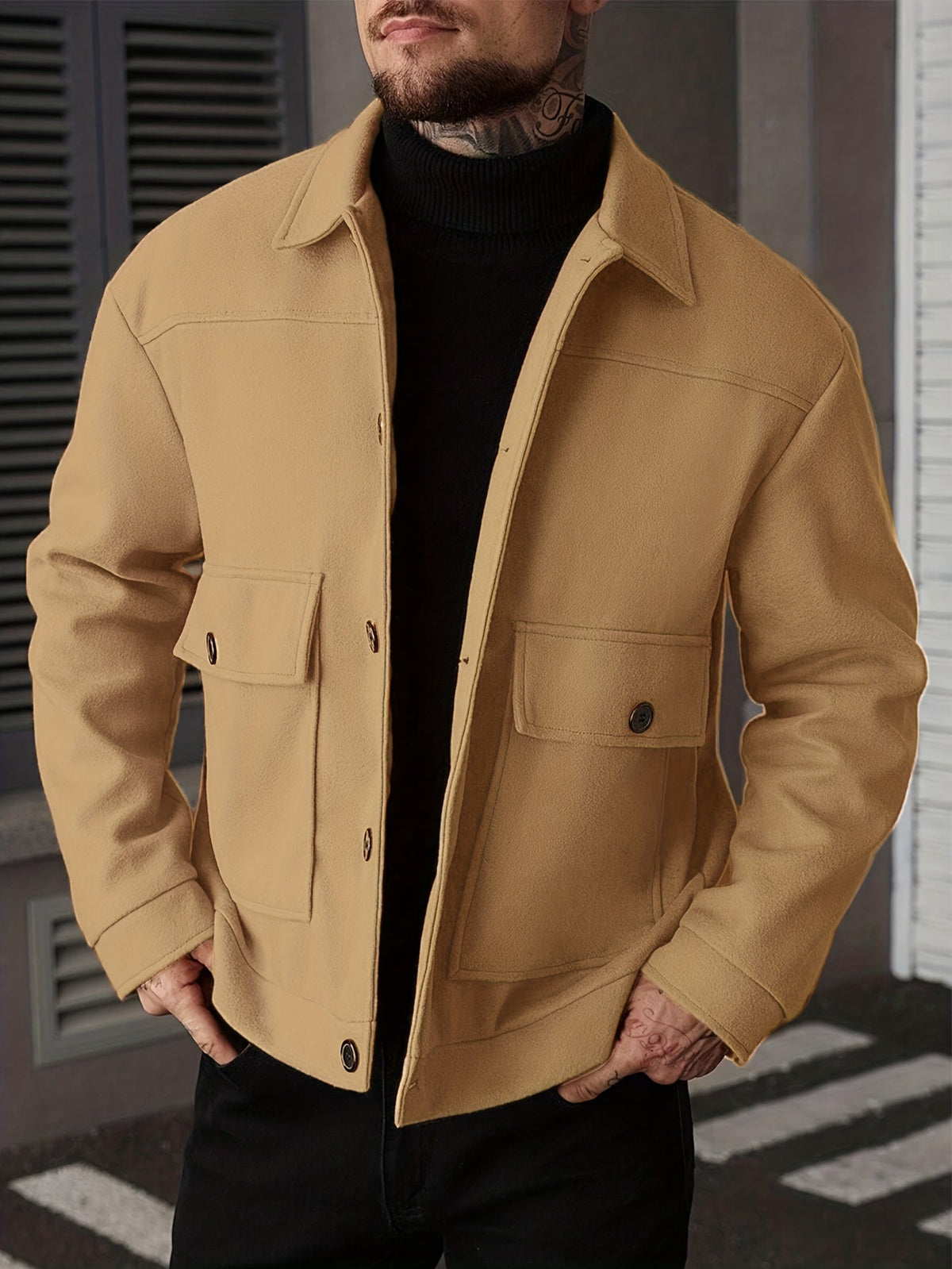 Oversized Winter Jacket for Men | Button Front Cold Weather Ready