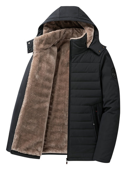 Hooded Quilted Jacket for Men | Side Zip Cold Weather Ready