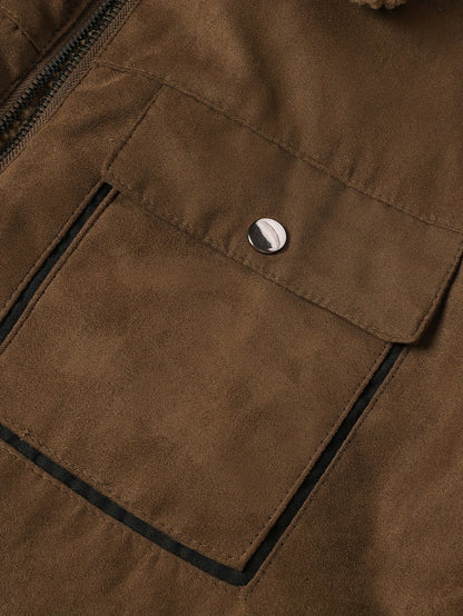 Sherpa Fleece Jacket for Men | Side Zip Autumn Layering