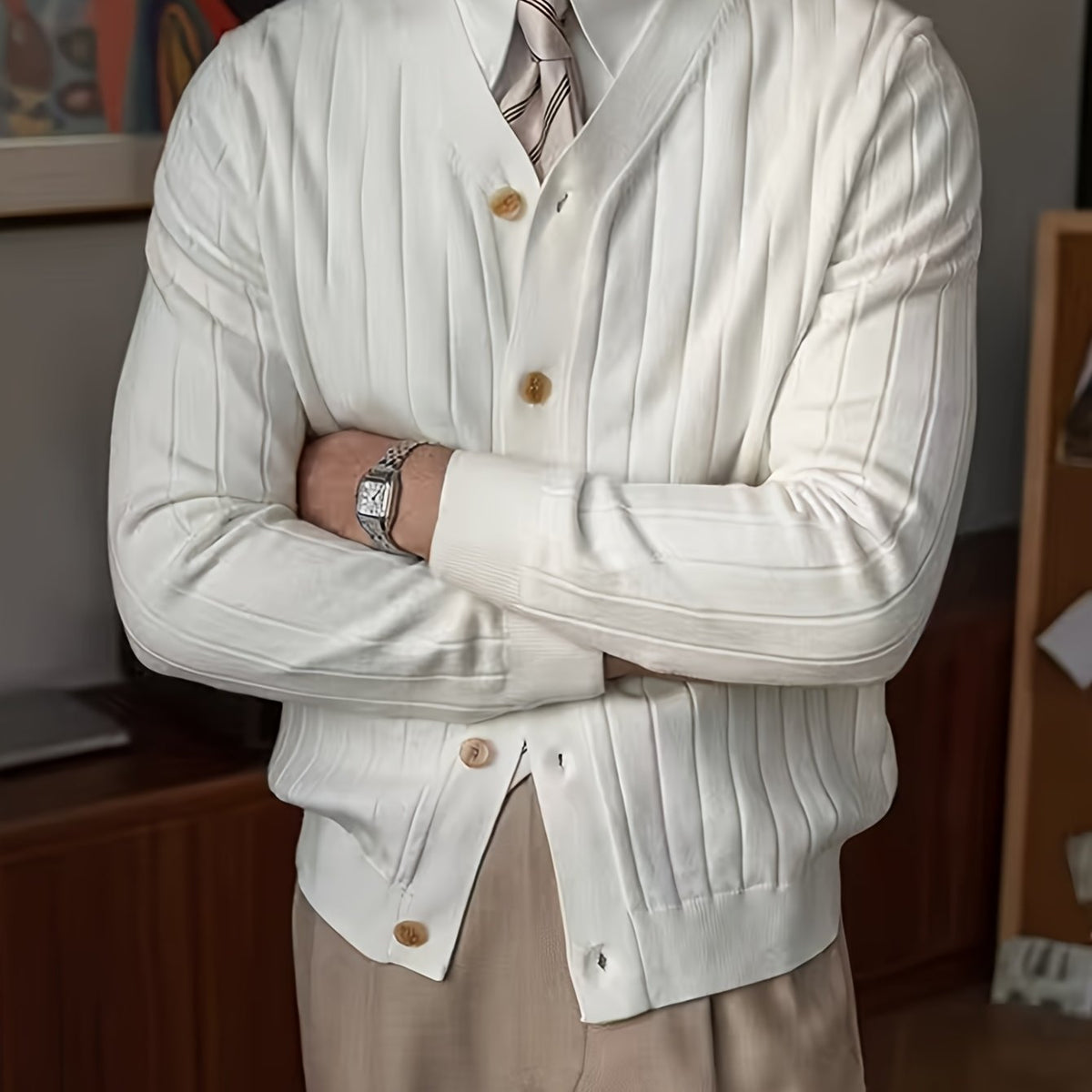 Oversized Cardigan for Men | Button Front Lightweight Cold Weather Ready
