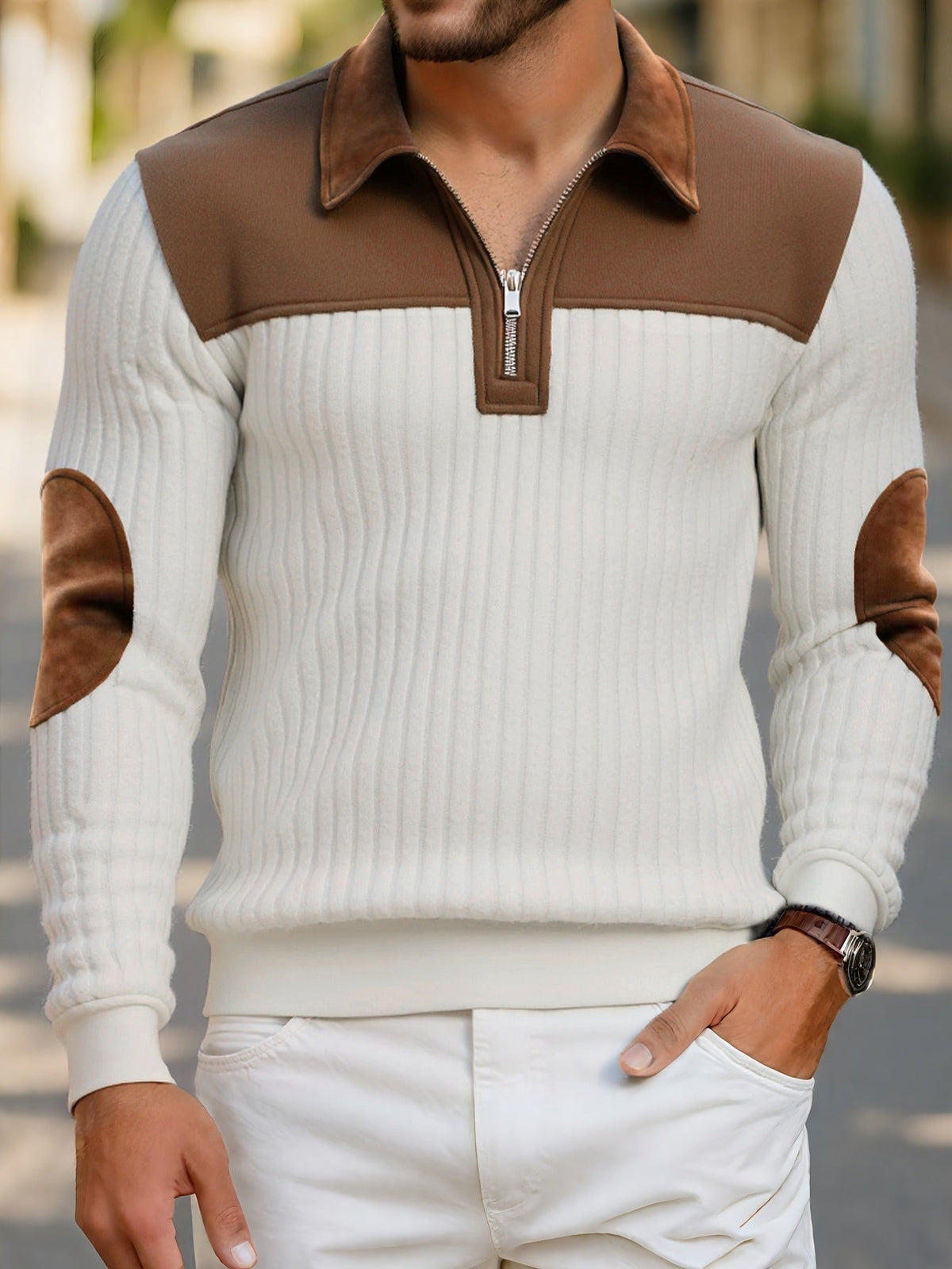 Half Zip Sweater for Women | Ribbed Funnel Neck Cosy Winter Style