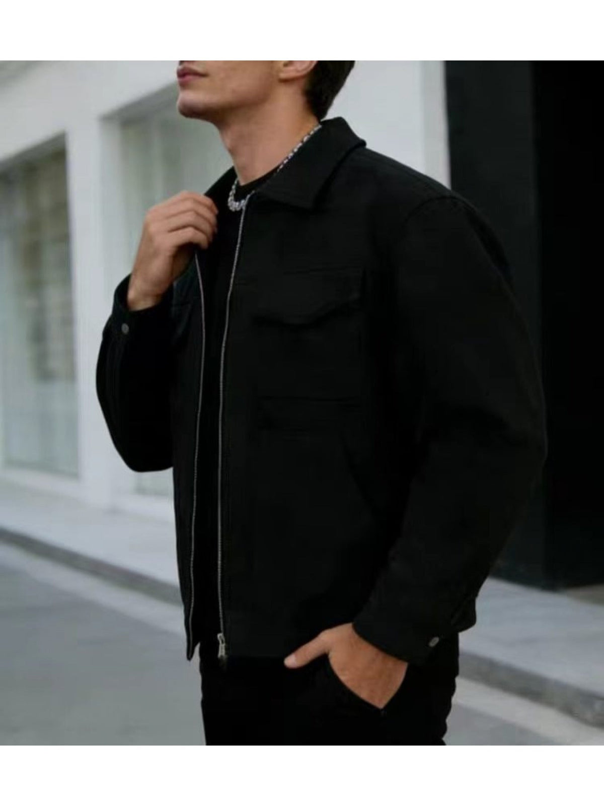 Classic Winter Jacket for Men | Lapel Collar Full Zip Autumn Layering