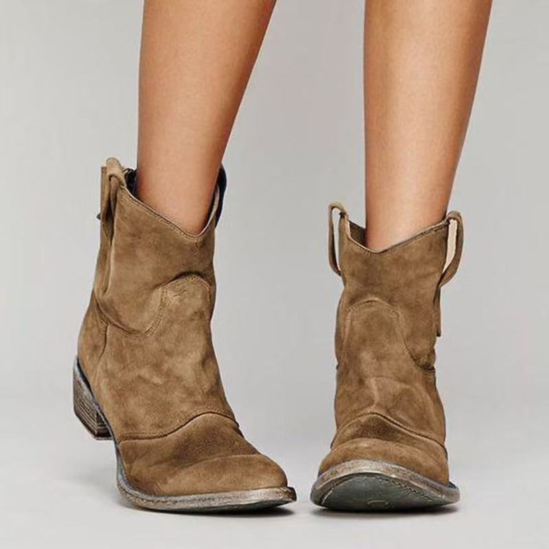 Block Heel Western Cowboy Boots for Women | Pull On Winter Ready Comfort