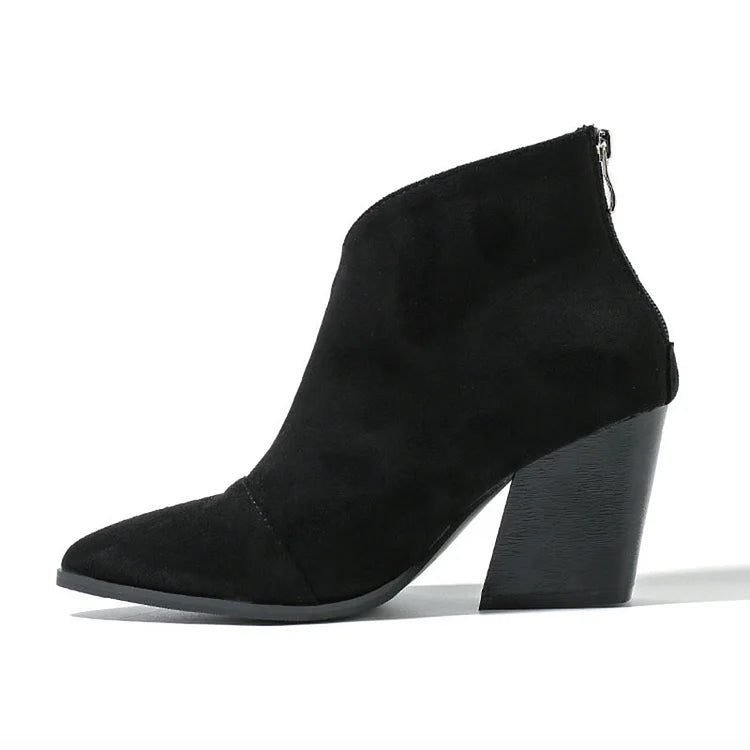 Pointed Toe Ankle Boots for Women | Block Heel Fall Booties