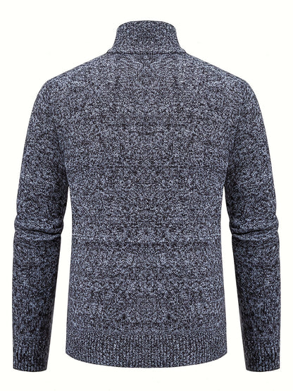 Insulated Cardigan for Men | Funnel Neck Full Zip Warm Winter Layer