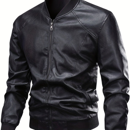 Warm Bomber Jacket for Men | Side Zip Ribbed Autumn Layering