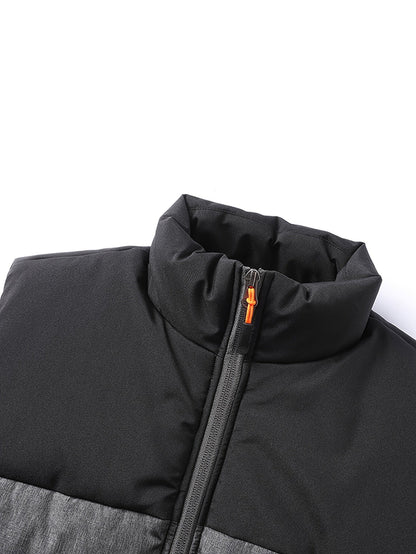 Quilted Puffer Jacket for Men | Side Zip Funnel Neck Autumn Layering