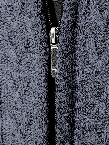 Insulated Cardigan for Men | Funnel Neck Full Zip Warm Winter Layer