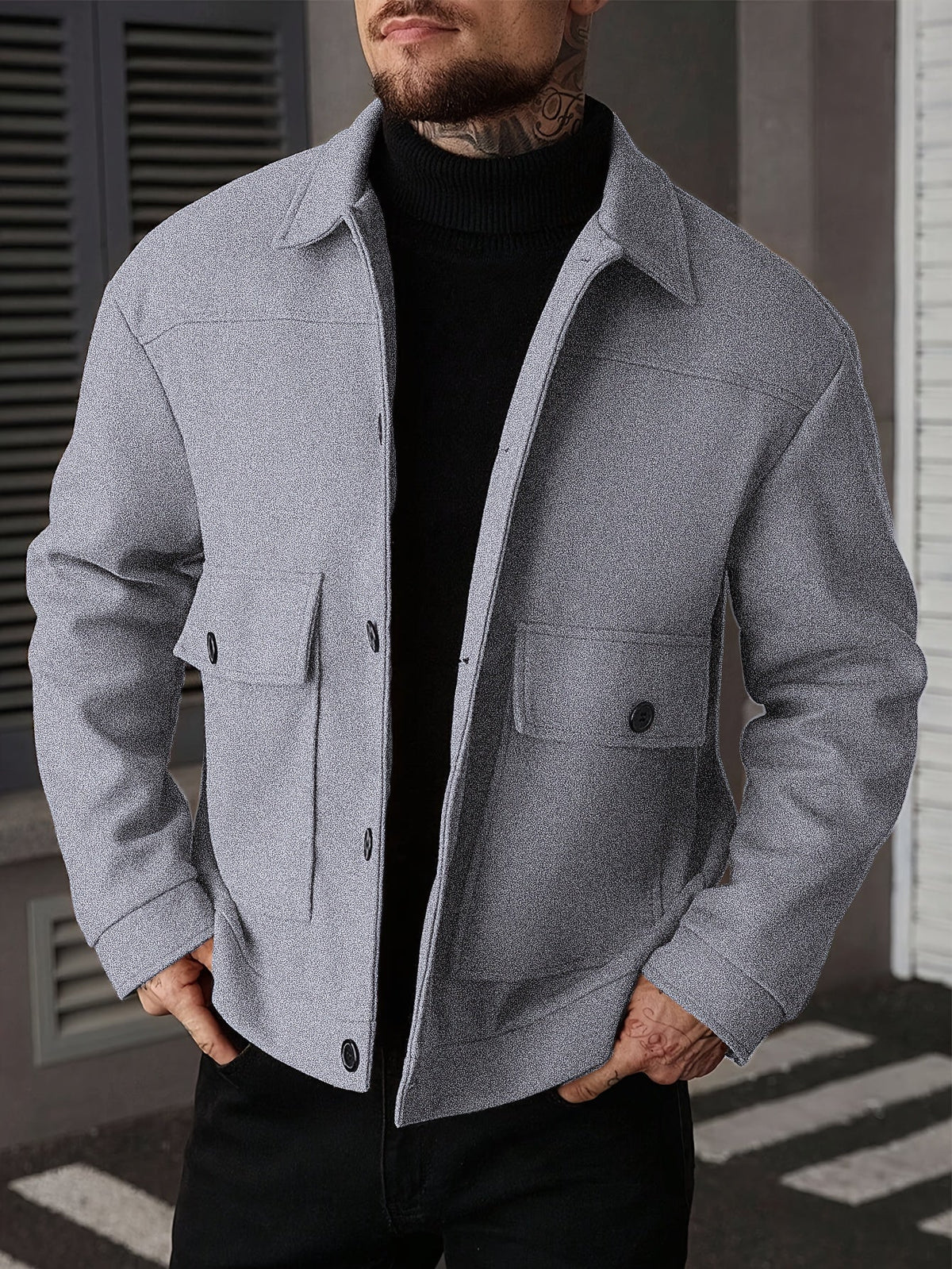 Oversized Winter Jacket for Men | Button Front Cold Weather Ready