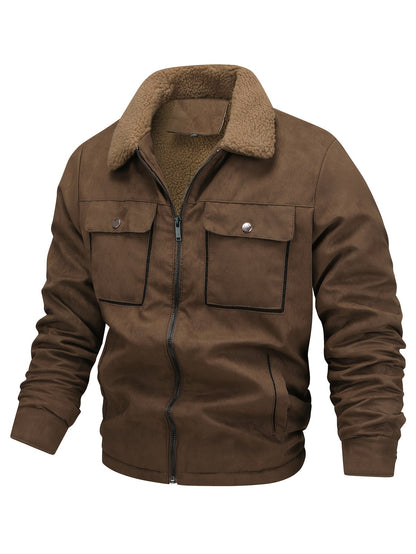 Sherpa Fleece Jacket for Men | Side Zip Autumn Layering