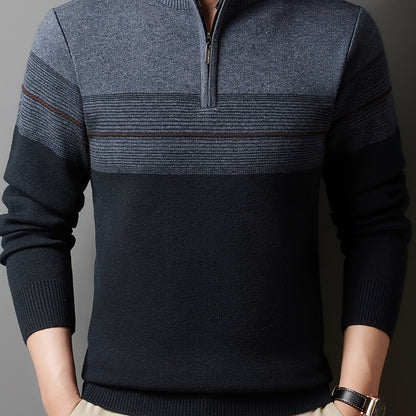 Half Zip Sweater for Men | Funnel Neck Autumn Layering