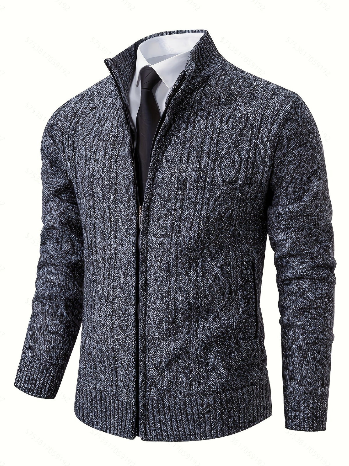 Insulated Cardigan for Men | Funnel Neck Full Zip Warm Winter Layer
