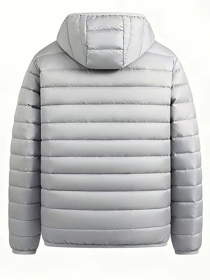 Hooded Puffer Jacket for Men | Quilted Ribbed Winter Outerwear