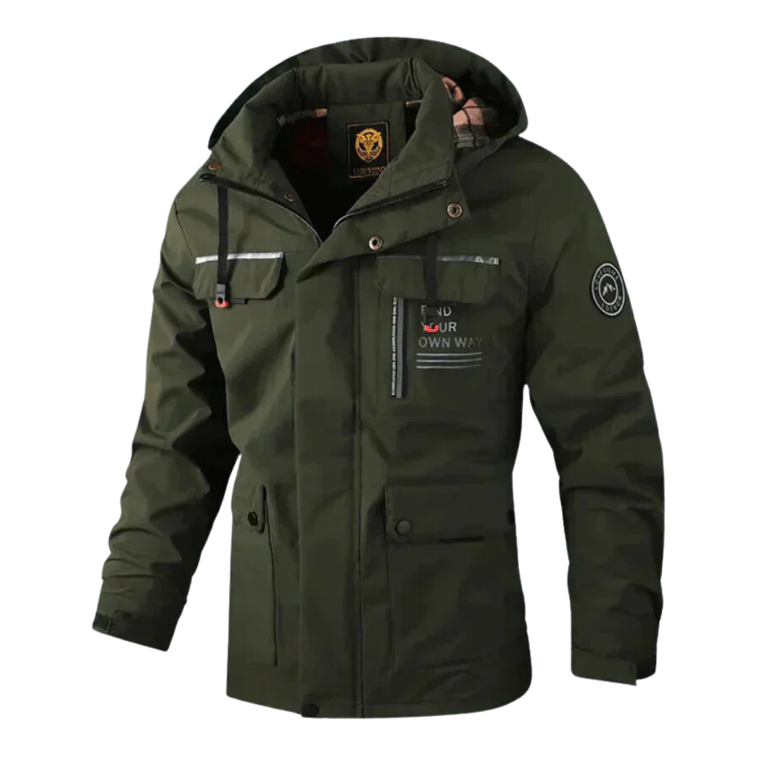 Hooded Winter Jacket for Men | Side Zip Drawstring Cold Weather Ready