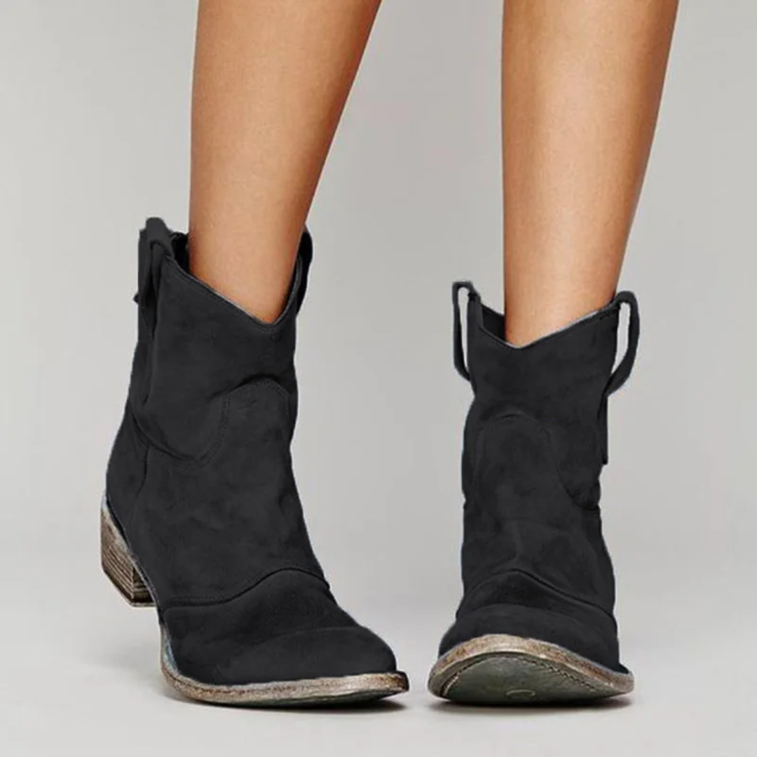 Block Heel Western Cowboy Boots for Women | Pull On Winter Ready Comfort