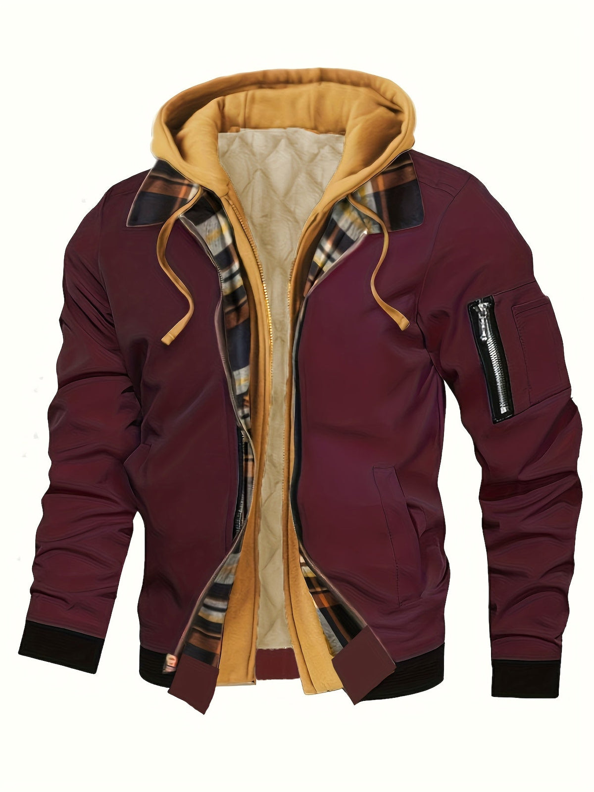 Hooded Winter Jacket for Women | Side Zip Ribbed Autumn Layering