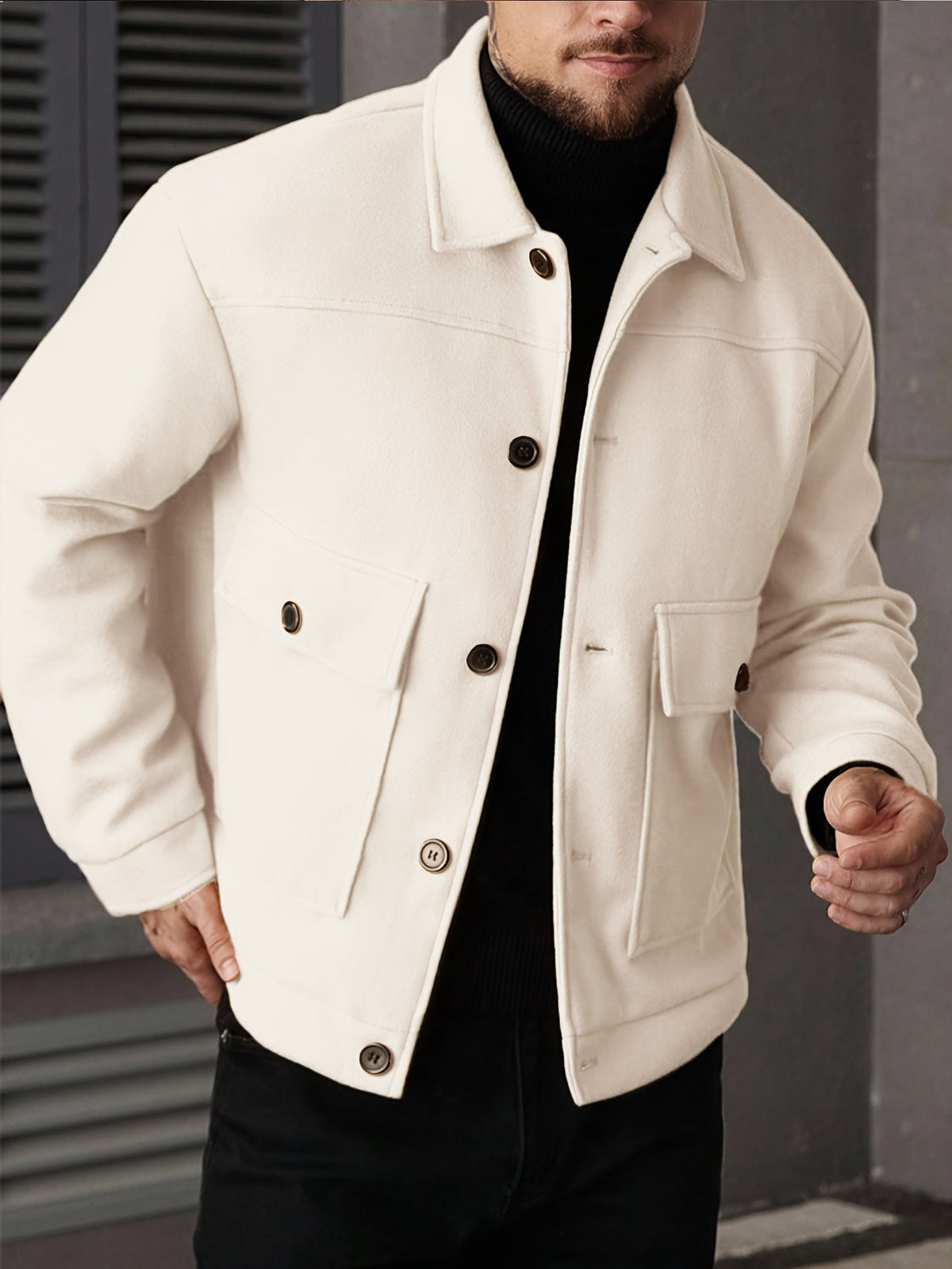 Oversized Winter Jacket for Men | Button Front Cold Weather Ready