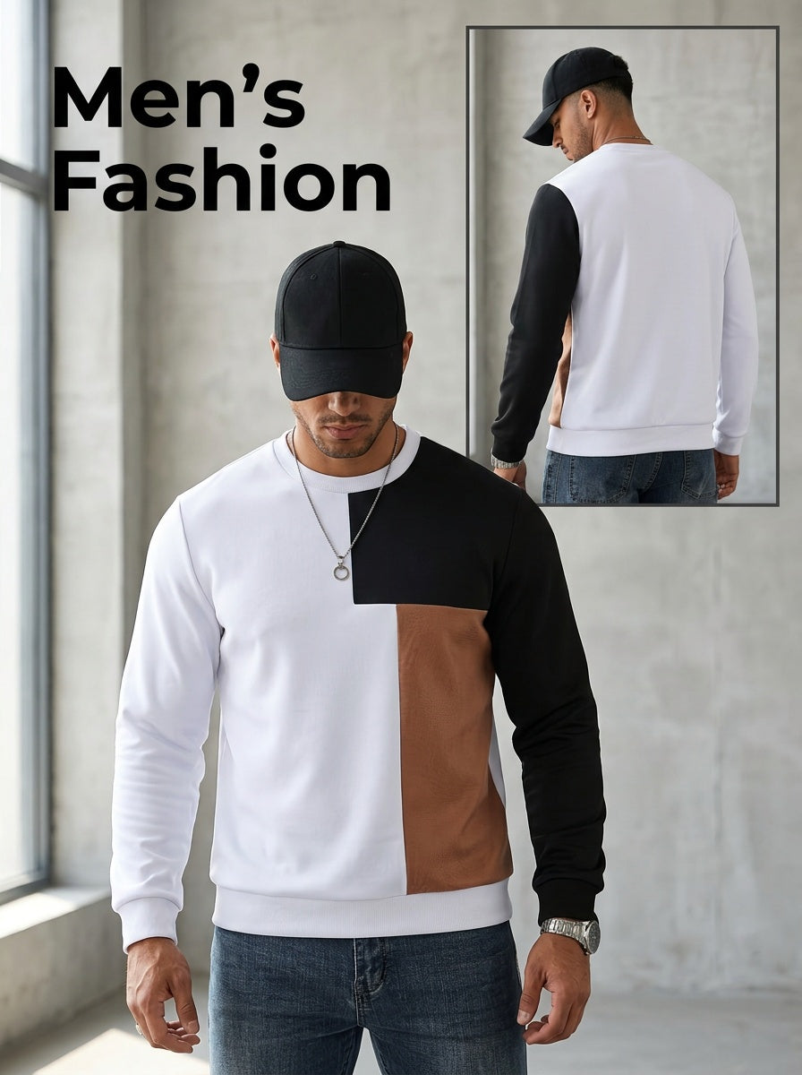 Warm Sweatshirt for Men | Ribbed Cold Weather Ready