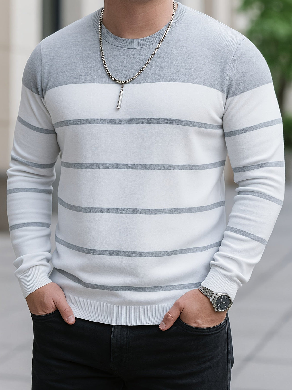Everyday Sweater for Men | Stretch Crew Neck Autumn Layering