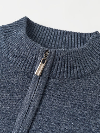 Half Zip Sweater for Men | Funnel Neck Autumn Layering