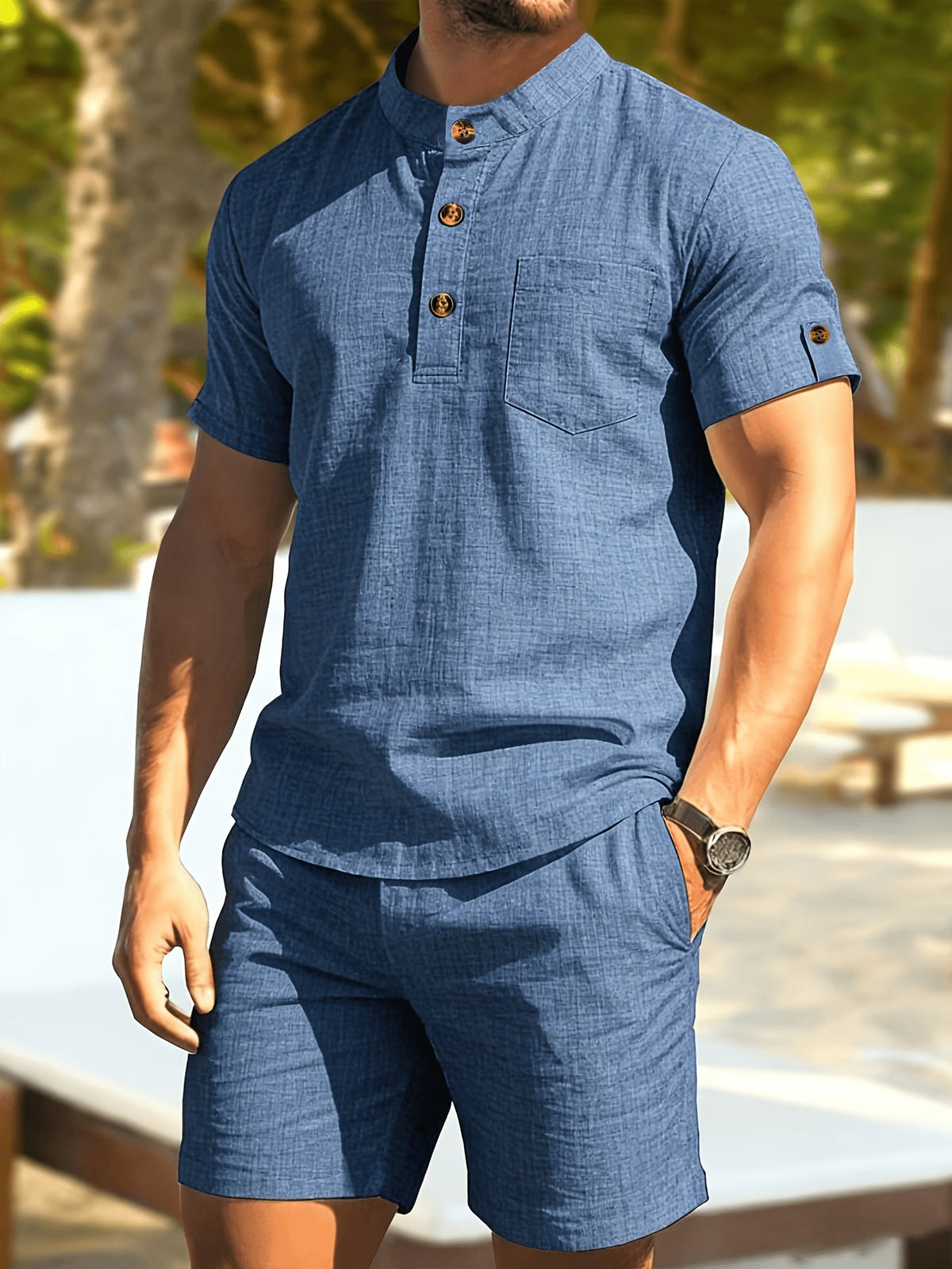 Cosy Two Piece Set for Men | Button Front Warm Winter Layer